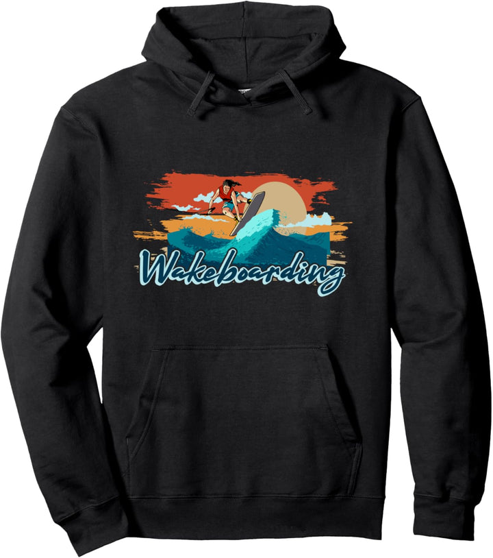 Cooles Retro Wakeboard Geschenk Action Wassersport Pullover Hoodie