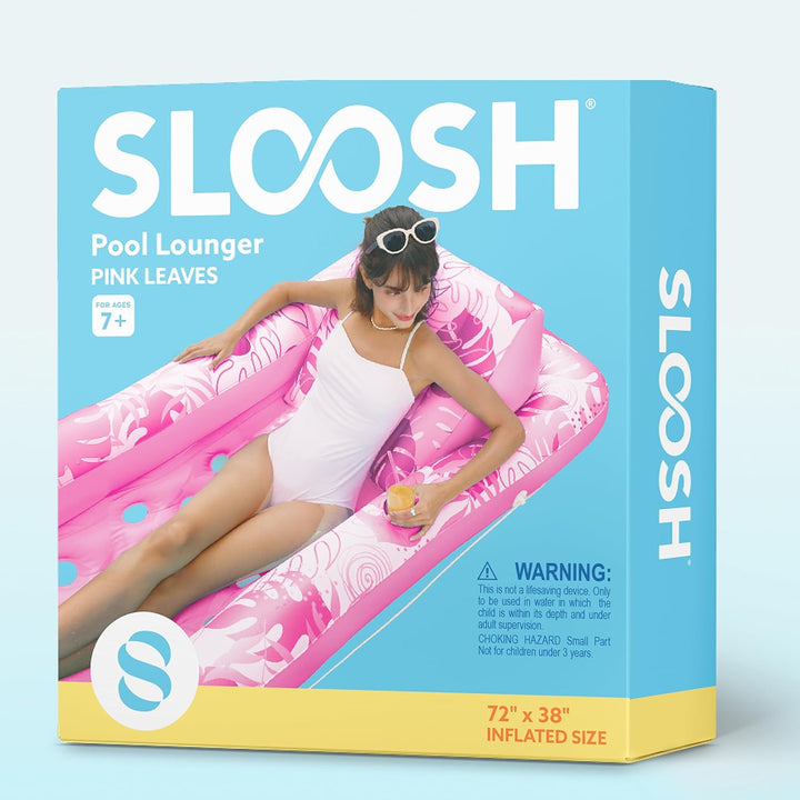 Sloosh 72"x38"/180x95 cm Luftmatratzte Pool für Erwachsene, aufblasbarer Sonnenpool mit Getränkehalt
