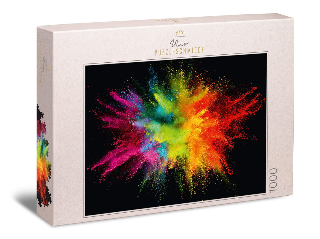 Ulmer Puzzleschmiede - Puzzle „Knallbunt“ - Farbenfrohes, modernes 1000 Teile Puzzle – Puzzlemotiv E
