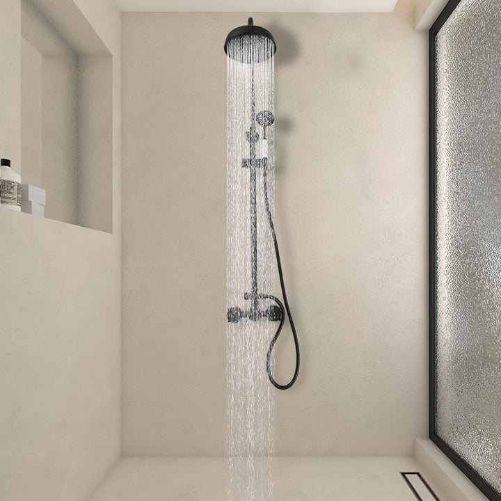 Retro Duscharmatur Duschset, Wandmontierte Regendusche aus Messing, Luxus-Regenmischer-Duschsystem f
