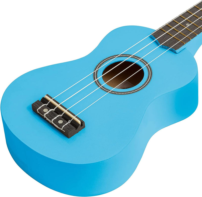 Tiger UKE7-BL Sopran Ukulele mit Tasche - für Anfänger -Blau Ukulele und Börse Blau, Ukulele und Bör