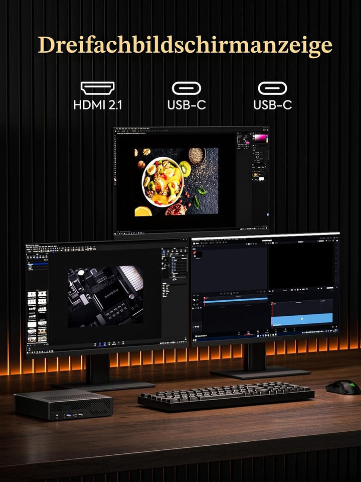 MINIS FORUM AMD Ryzen 9 9955HX MS-A2 Mini PC (16C/32T, bis zu 5,4GHz), PCIe × 16, HDMI/2x USB-C (8K