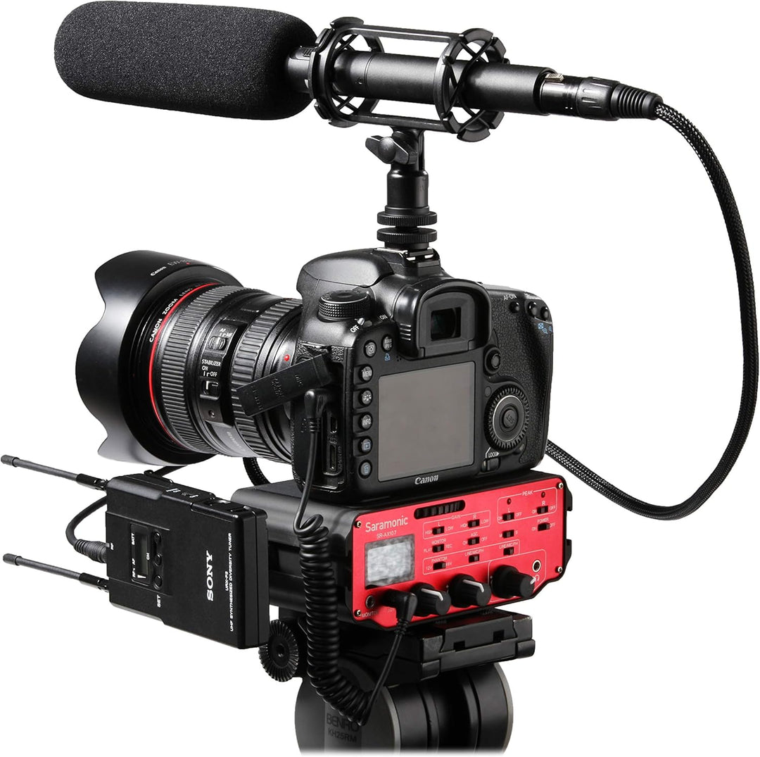 Saramonic SR-AX107 Zwei-Kanal-XLR-Audio-Adapter mit Vorverstärker, Phantomspeisung und Trenntransfor