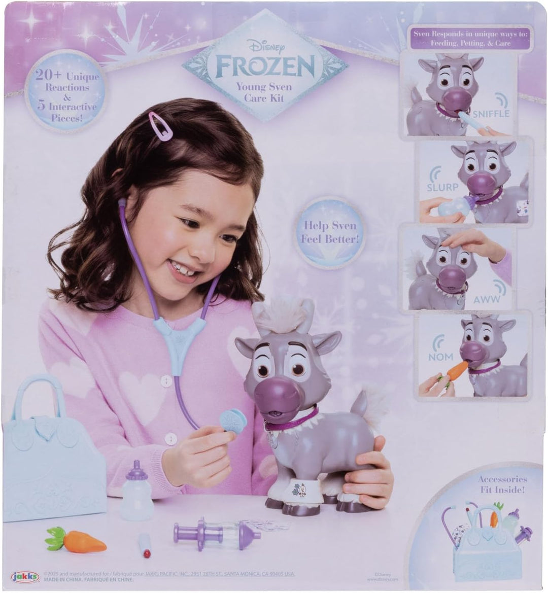 Disney Die Eiskönigin Pflegeset Sven mit Zubehör von Jakks Pacific, 22 cm gross, inkl. Reisetasche,