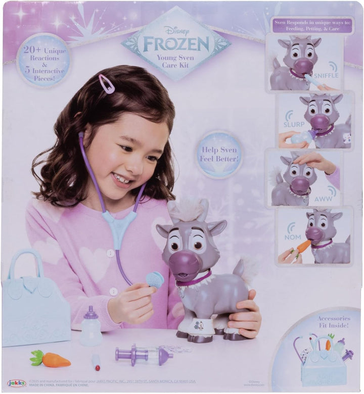 Disney Die Eiskönigin Pflegeset Sven mit Zubehör von Jakks Pacific, 22 cm gross, inkl. Reisetasche,