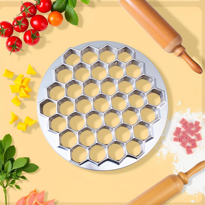 Ravioli-Knödelform, russischer Pelmeni-Maker, 37 Löcher, Metall-Ravioli-Macher, Pelmeni-Fleischknöde