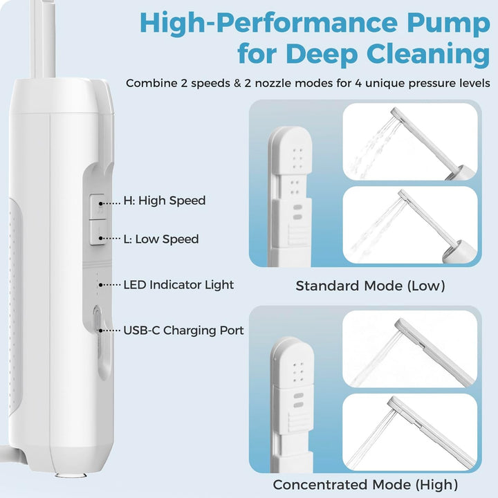 Reise Bidet Elektrisch 2.5 Liter Portable Bidet Tragbares Mobiles Handbrause mit 180° Teleskopkopf