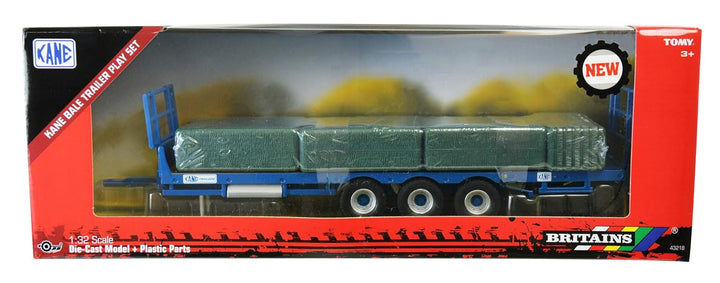 Kane Ballenanhänger, Britains Trecker Modell Spielzeug im blauen Design für den Transport von Heubal