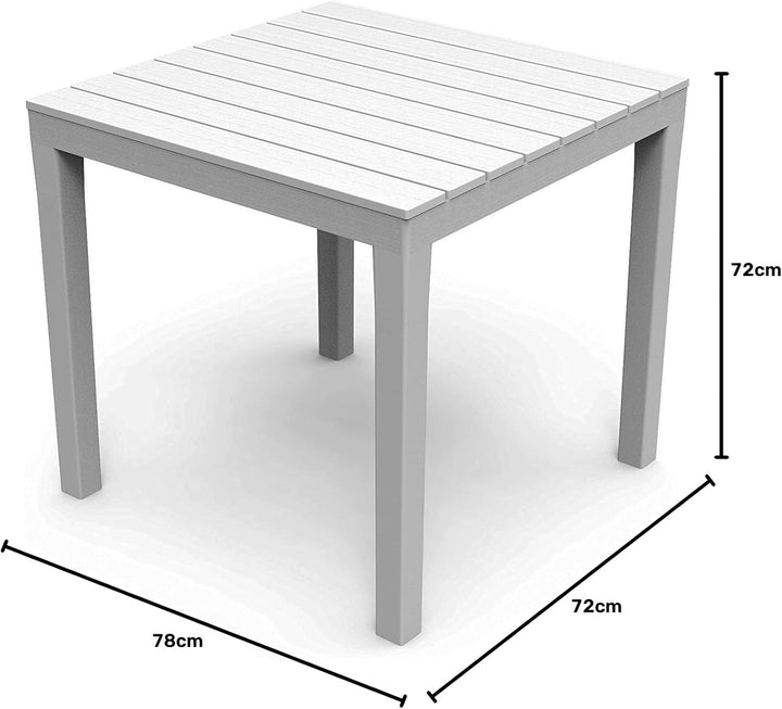 Mojawo Bistrotisch Kunststoff 78x78cm Weiss Campingtisch eckig Balkontisch Gartentisch Terrassentisc