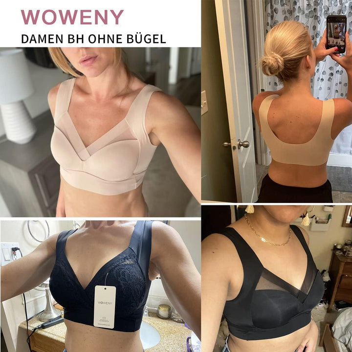 WOWENY Damen Vollschalen BH bügel Zero Feel Push up Seamless BH Nahtlos Komfort Soft BH Schlaf BH Kl