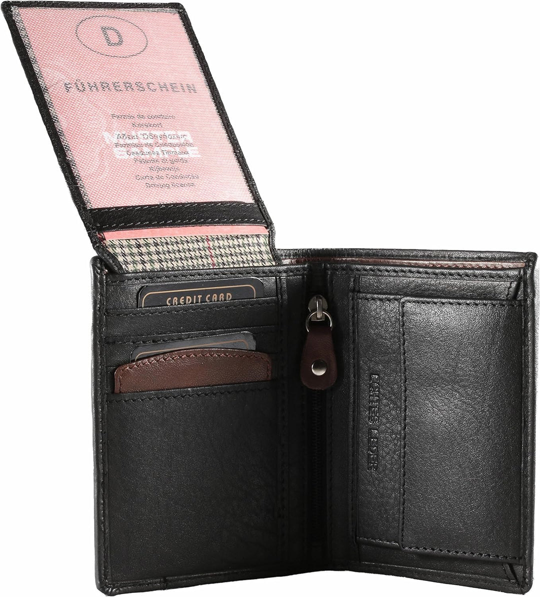 Pranke Geldbörse Portemonnaie Echt Leder Brieftasche Hochformat Geldtasche Portmonee 10 Kartenfächer