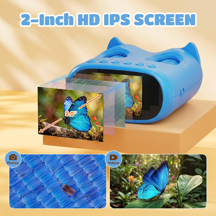 1000X Digital Mikroskop für Kinder Pocket: 2-in-1 Lupe & 10X Teleskop - Geschenk für Jungen Mädchen