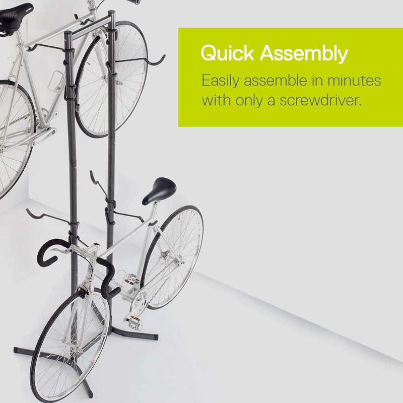 Bike Rack for Garage & Home by Delta Cycle - No Drilling Required - Fully Adjustable Gravity Storage