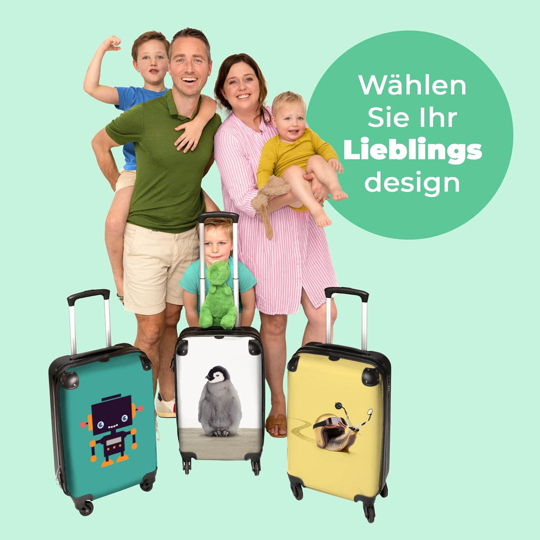 NoBoringSuitcases.com® Kinderkoffer Mitgebsel Kindergeburtstag Koffer Klein mit Rollen Handgepäck Ge