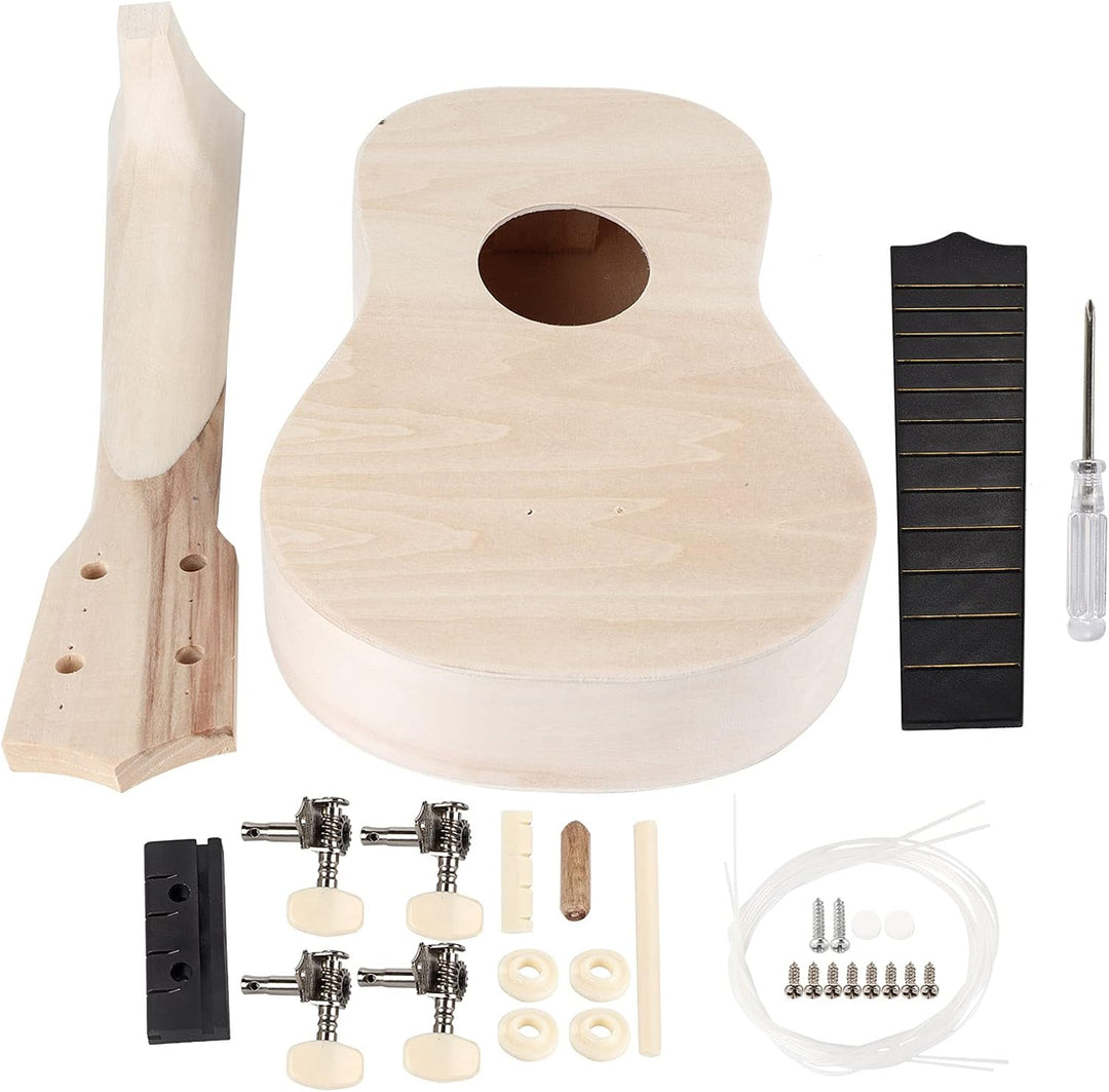 Ukulele DIY Kit 21 Zoll, Sopran Ukulele Set Kindergitarre, Für Kinder Erwachsene Anfänger Amateure,