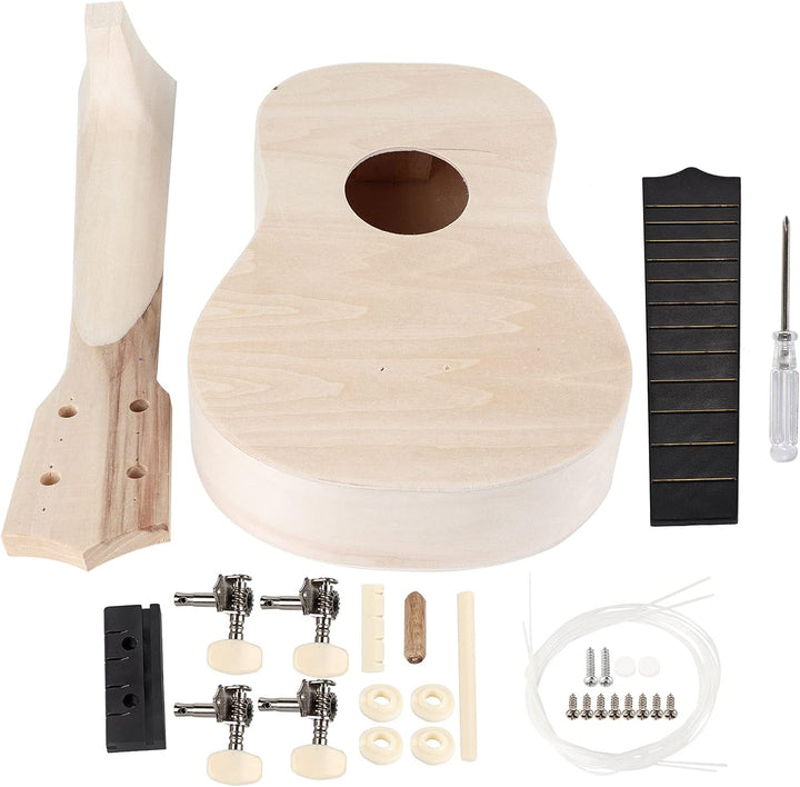 Ukulele DIY Kit 21 Zoll, Sopran Ukulele Set Kindergitarre, Für Kinder Erwachsene Anfänger Amateure,