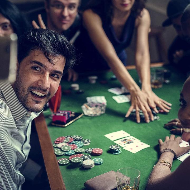 LANTUS Poker-Koffer 300-teilig | Pokerspiel 2 Etagen und Würfel | Koffer aus verstärktem Aluminium |
