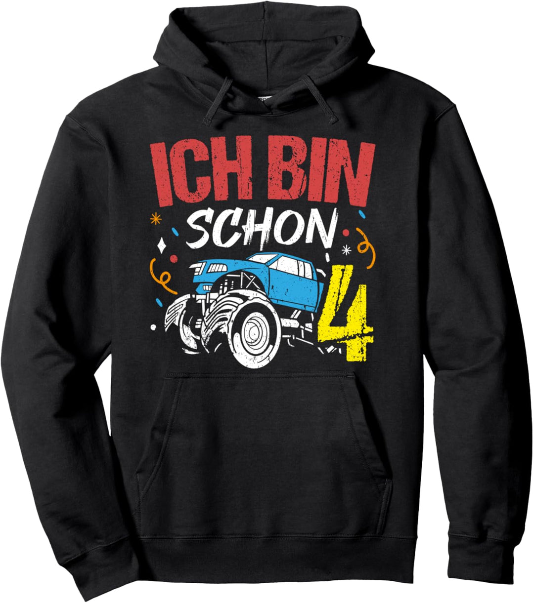 Monster Truck Geburtstags Geschenk Ich bin schon 4 Jahre Pullover Hoodie