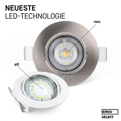 Emos LED Einbaustrahler 230V, 5W / 450lm, 50° schwenkbar, neutralweiss 4000k | Einbaustrahler LED Sp