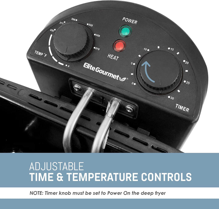Elite Gourmet EDF-401T Elektrische Öl-Fritteuse, 3 Behälter, 1700 W, Timer-Steuerung, einstellbare T