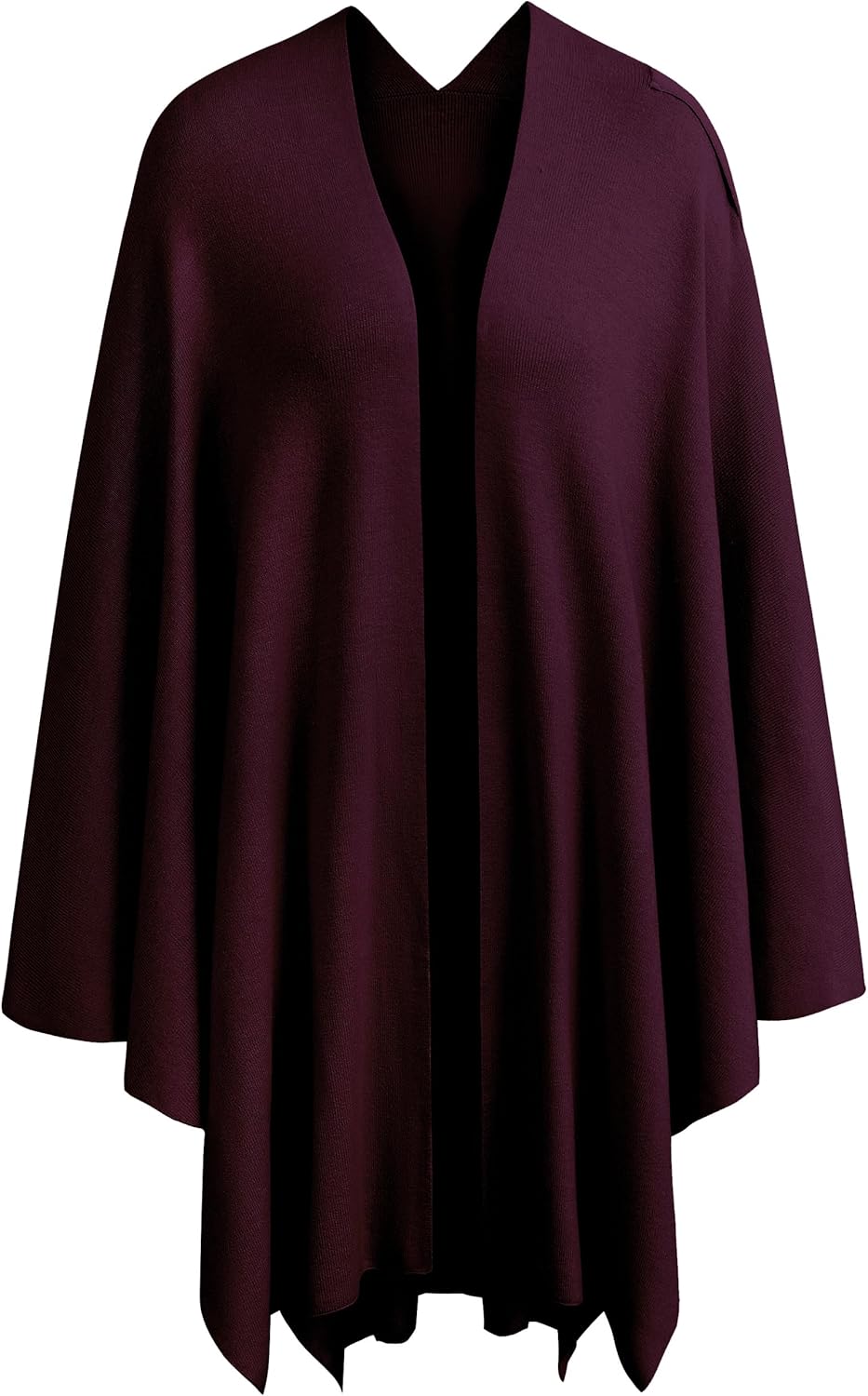 PULI Damen Poncho Schal Cashmere Feeling Strick Cape Cardigan Für Frauen Geschenk Für Mutter Burgund