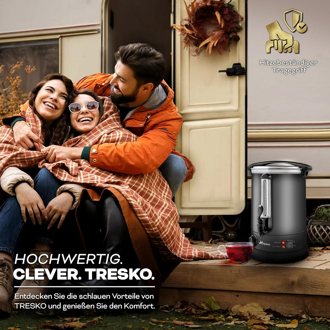 TRESKO® Glühweinkocher 30L / 2500W Einkochautomat aus Edelstahl Glühweinkessel Glühweinautomat Heiss