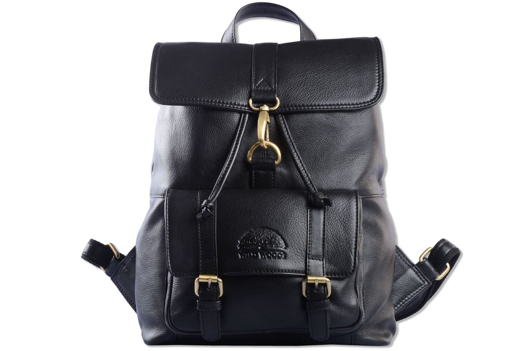 WILD WOODS | Rucksack Herren Damen Unisex Leder Schulrucksack Fahrradrucksack Wanderrucksack Lederru