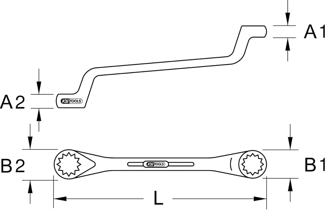 KS Tools 517.0818 CLASSIC Doppel-Ringschlüssel, gekröpft, 30x32mm