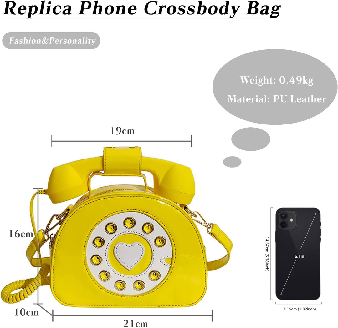 PORRASSO Umhängetasche Damen Kreative Schultertasche Telefon Geformte Handtasche Retro Crossbody Bag