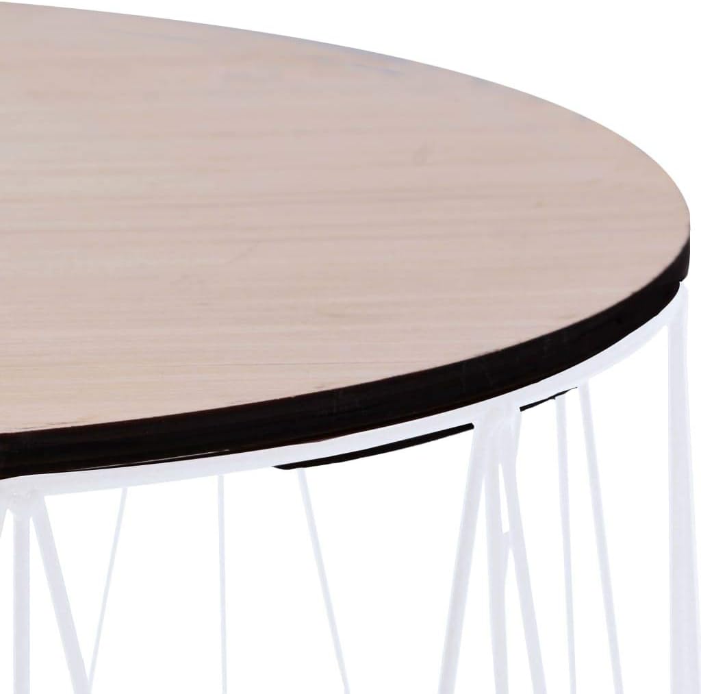 vidaXL Couchtisch 2-TLG. Korbtisch Beistelltisch Kaffeetisch Sofatisch Wohnzimmertisch Metallkorb Sa