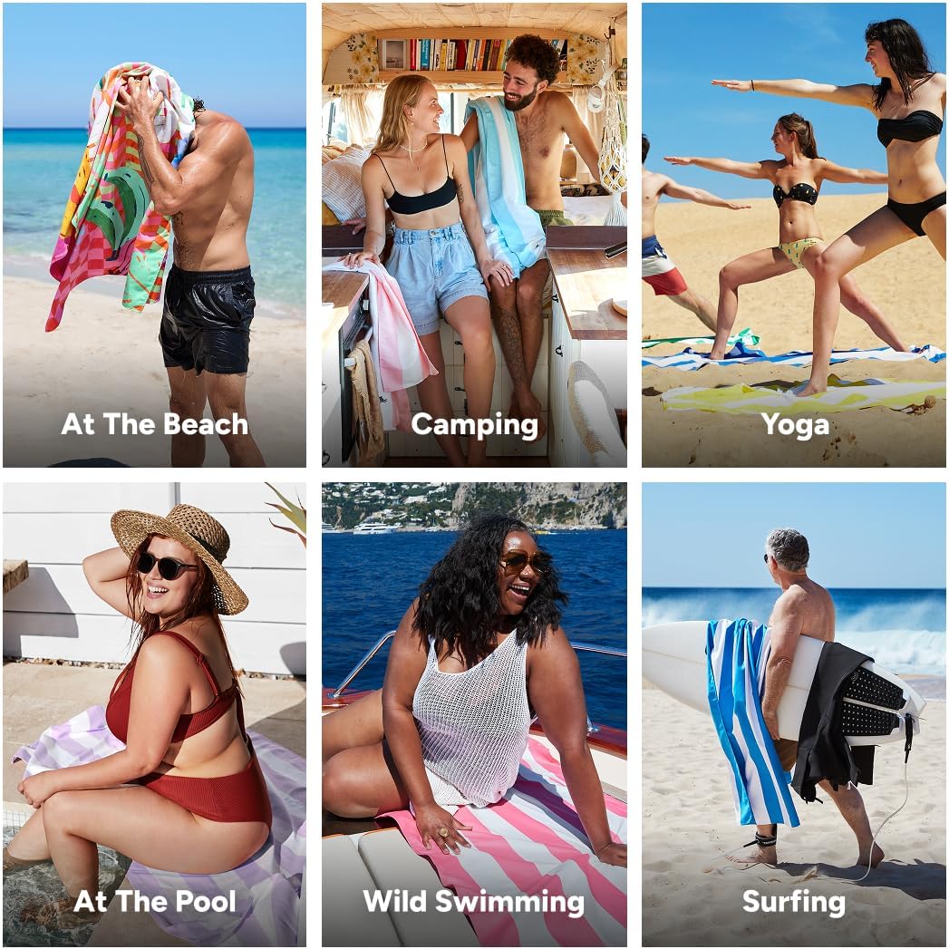 Dock & Bay Strandhandtuch - Super saugfähig, trocknet schnell, ohne Sand - Kompakt, Leicht - 100% Re