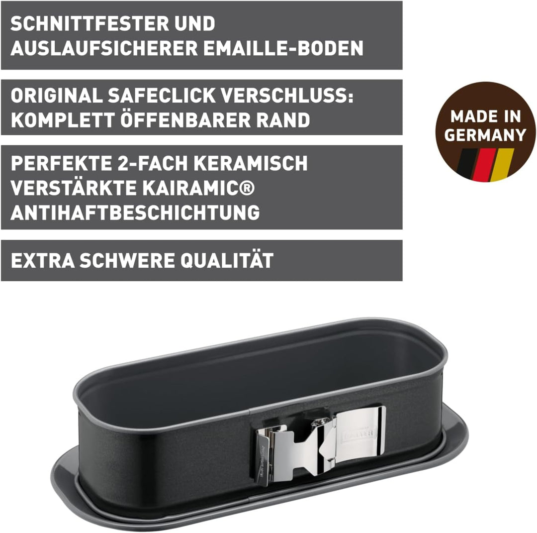 Original Kaiser La Forme Plus Königskuchen Springform eckig 30 x 11 cm, Backform rechteckig, Emaille