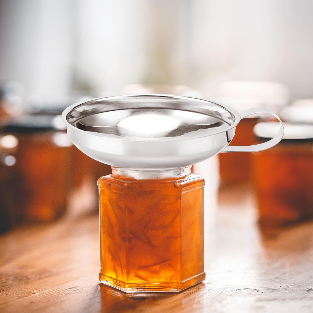 4 Stück Trichter Edelstahl, Einfülltrichter Trichter Set, Marmeladentrichter Einfülltrichter mit Gri