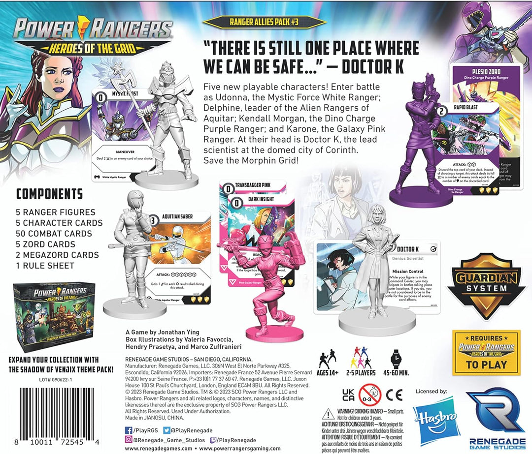 Power Rangers Heroes of The Grid: Ranger Allies Pack #3 – Erweiterung, 5 Neue weibliche Helden & Kar