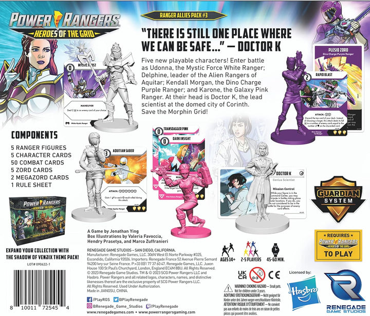 Power Rangers Heroes of The Grid: Ranger Allies Pack #3 – Erweiterung, 5 Neue weibliche Helden & Kar