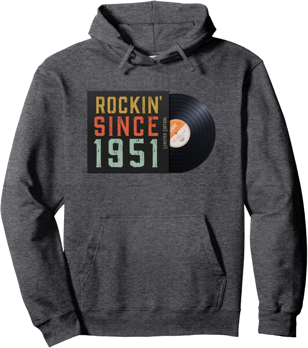 70 Jahre alter Mann rockt seit 1951 Vinyl-Themenparty Pullover Hoodie