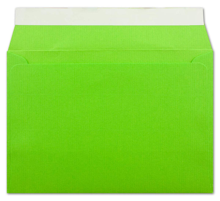 200 gerippte Briefumschläge DIN C6 Hellgrün - 11,4 x 16,2 cm - 100 g/m² Post-umschlag ohne Fenster H
