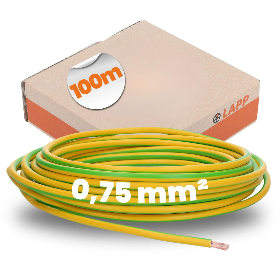 Lapp 100m H05V-K 0,75 mm² Grün/Gelb - Aderleitung & Verdrahtungsleitung | Flexible PVC Einzelader, L