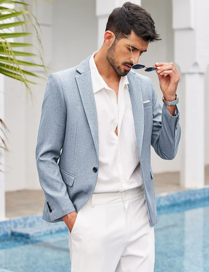 COOFANDY Herren Sakko Sportlich Modern Freizeit Blazer 1 Knopf Anzugjacken für Männer Regular Fit Ca