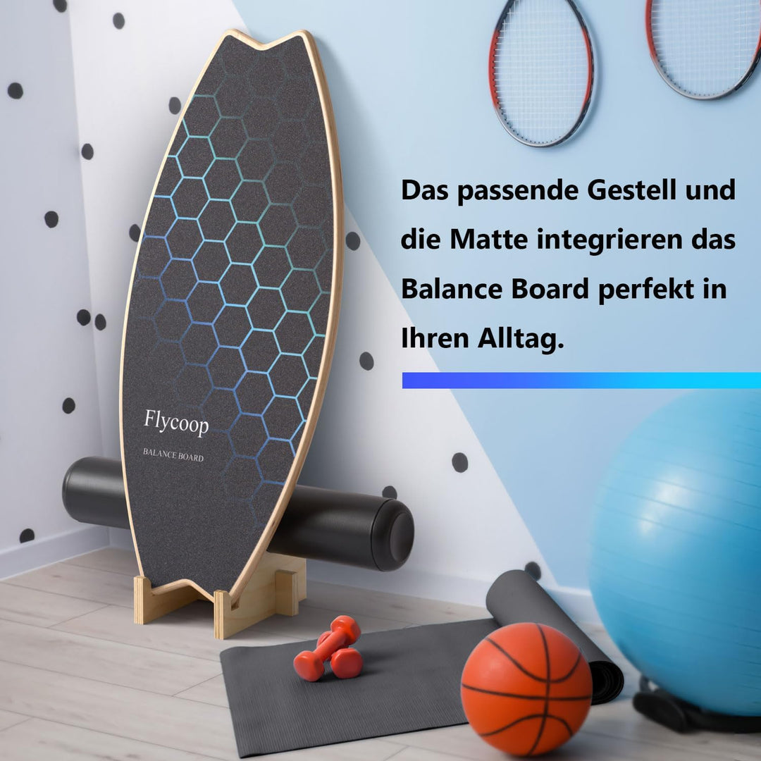 Balance Board, Flycoop Erwachsene Holz Balanceboard Indoorboard Surf Skateboard Indoor Surfboard Tri