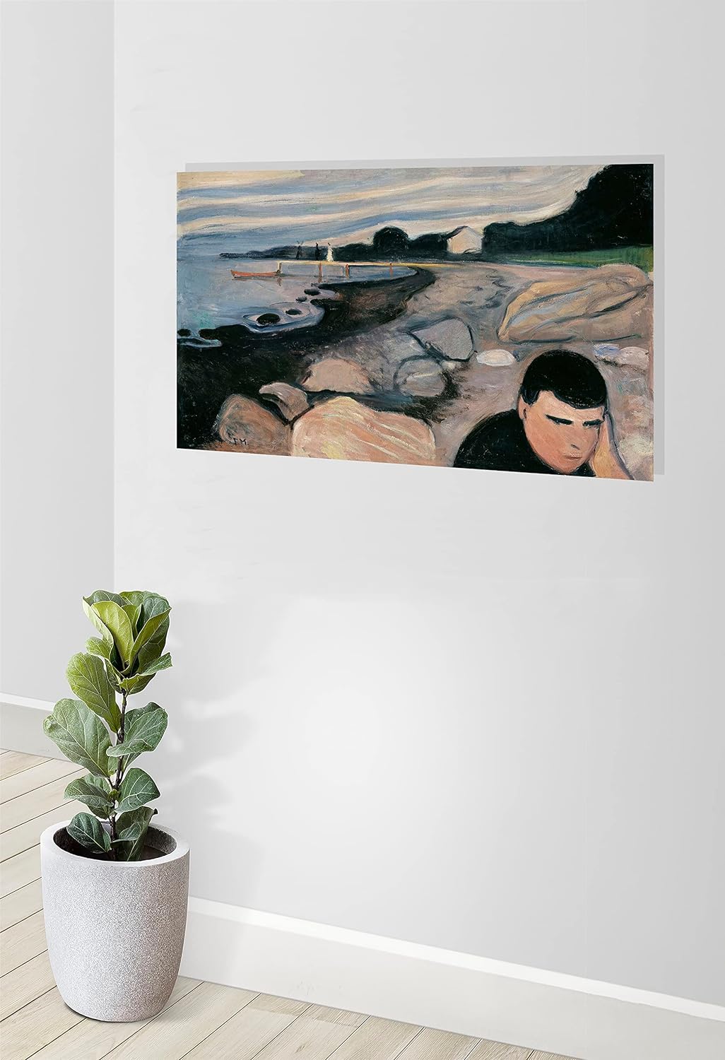 1892 Melancholy von Edvard Munch Leinwand-Kunstdrucke, gerahmtes Poster, Bilder, Heimbüro, Dekoratio