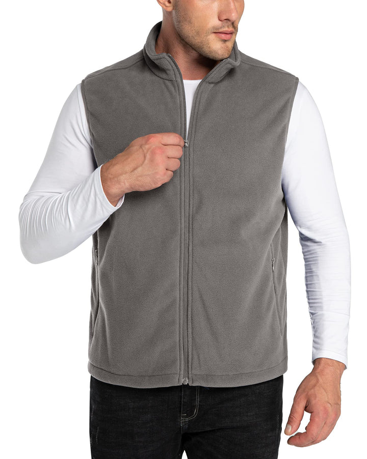 33,000ft Herren Fleece Weste Jacke Standkragen Ultraleicht Outdoor Ärmellose Fleecejacke Gilets Tops