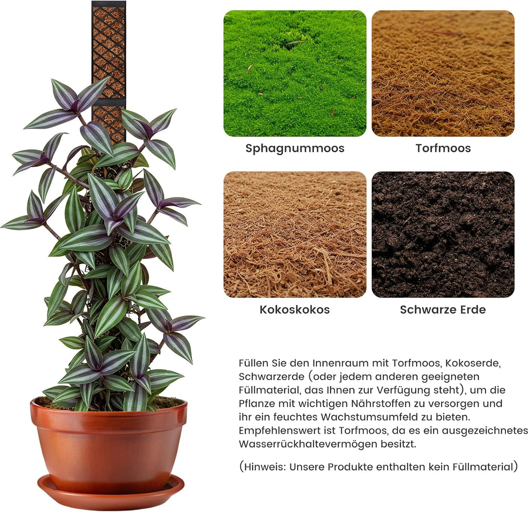 Moosstab für Monstera Rankhilfe Zimmerpflanzen - 103cm Rankhilfe Pflanzstab Monstera,Efeutute Pflanz