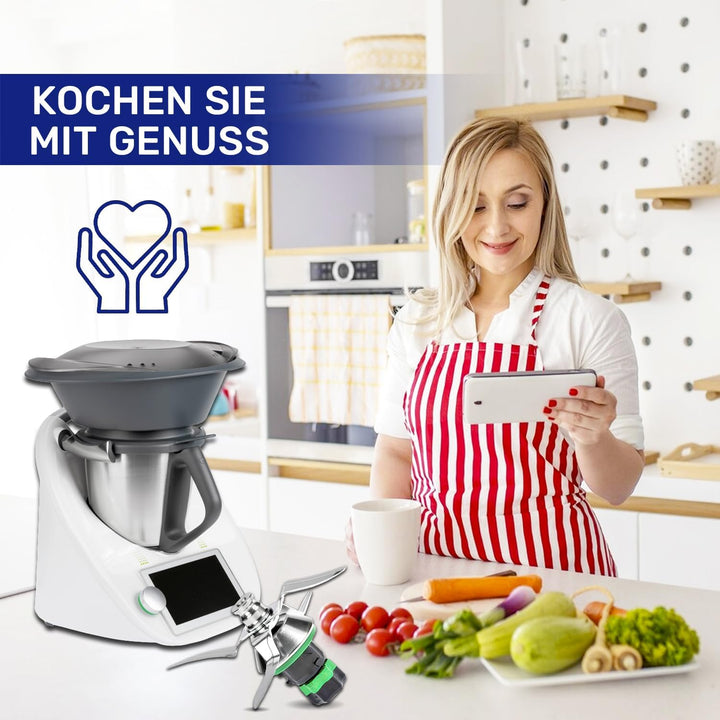 MONTERAL Satz Messer und Dichtungsring für Vorwerk Thermomix TM6 Küchenmaschine - Garantie 10 Jahre