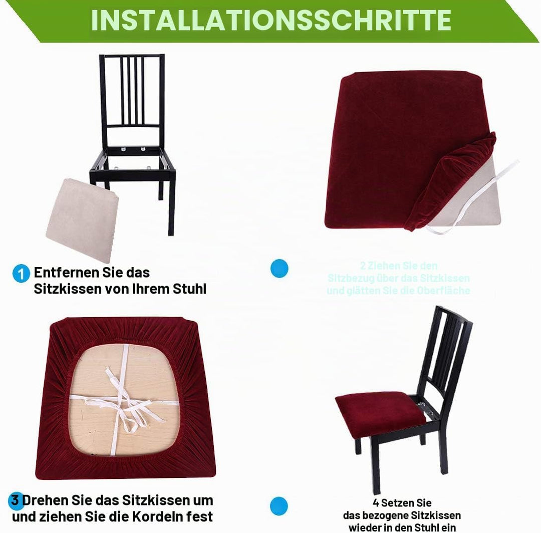 Homaxy Stuhlbezug Sitzfläche Samt Weich Sitzbezug Stuhl Stretch-sitzbezüge für Esszimmerstühle Abwas