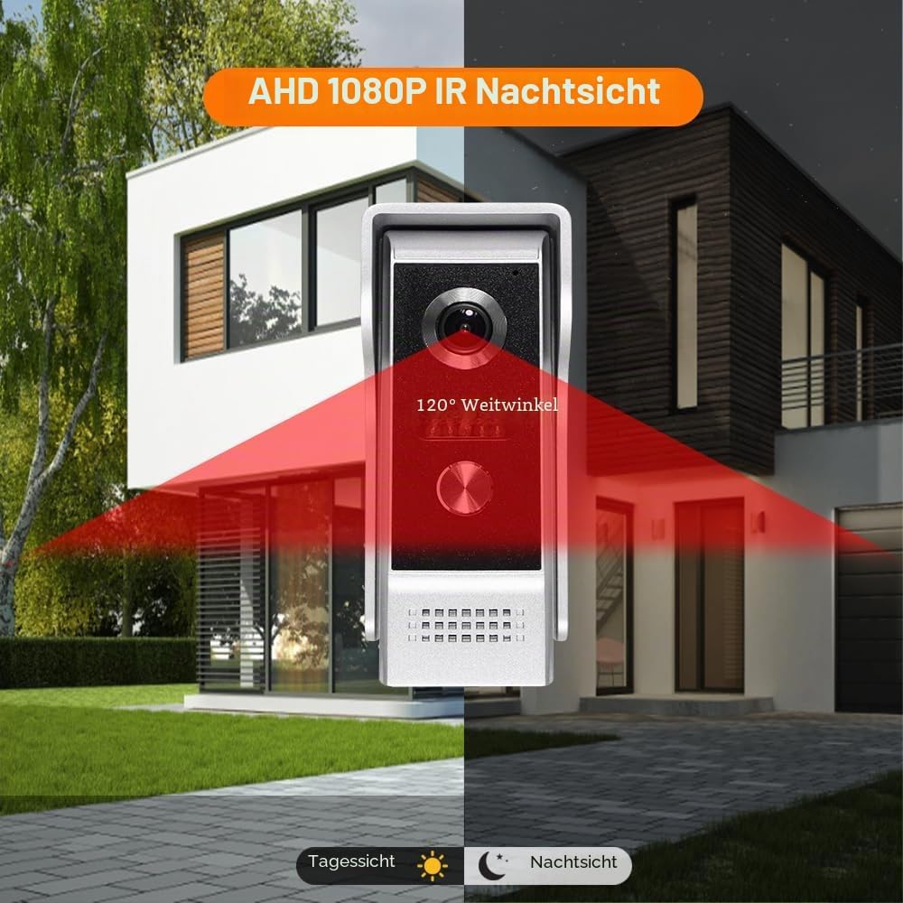 7inch WiFi Tuya Video-Sprechanlage System Türglocke 1080P AHD-Farbe Berühren Indoor Monitor IR Nacht