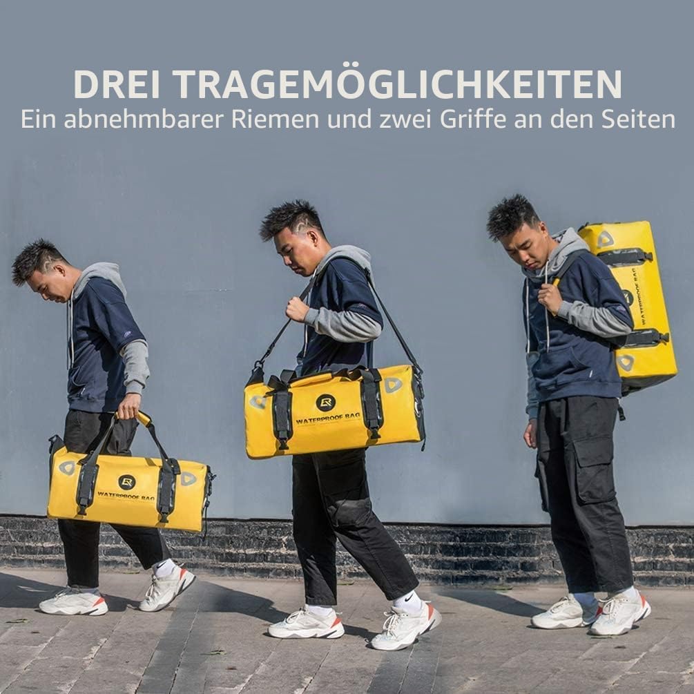ROCKBROS Motorradtasche Gepäckrolle Hecktasche 100% Wasserdicht Motorrad Satteltasche mit Schultergu