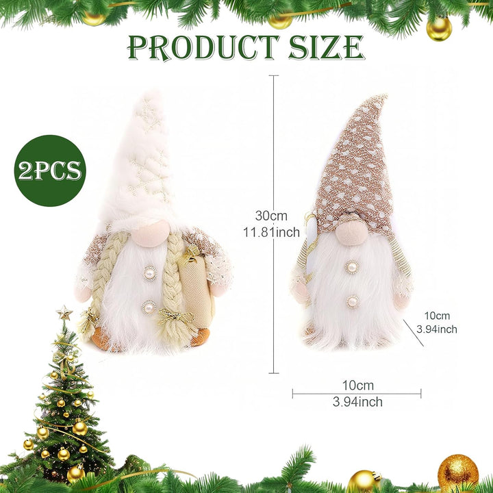 Weihnachtswichtel Figuren Gross, 2 Stück Wichtel Figuren Weihnachten, Weihnachtszwerge Beleuchtet mi