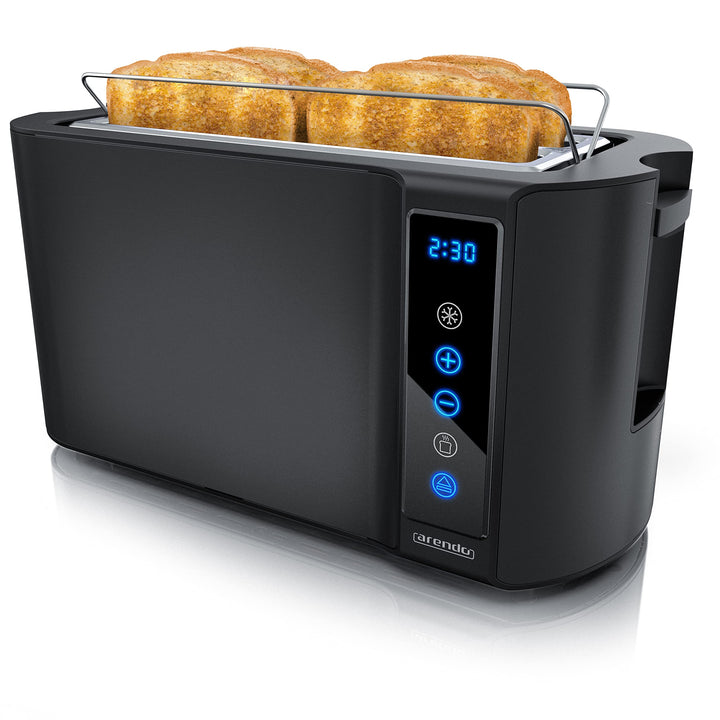 Arendo - Edelstahl Toaster Langschlitz 4 Scheiben - Touchpanel – Doppelwandgehäuse – 1500 W – Integr