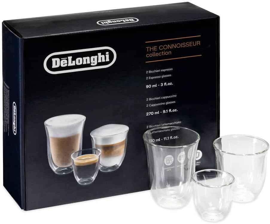 De'Longhi 5513296671 DLSC302 Delonghi Fancy Box Thermogläser, aus Glas, 1 liters , 6er-Set, transpar